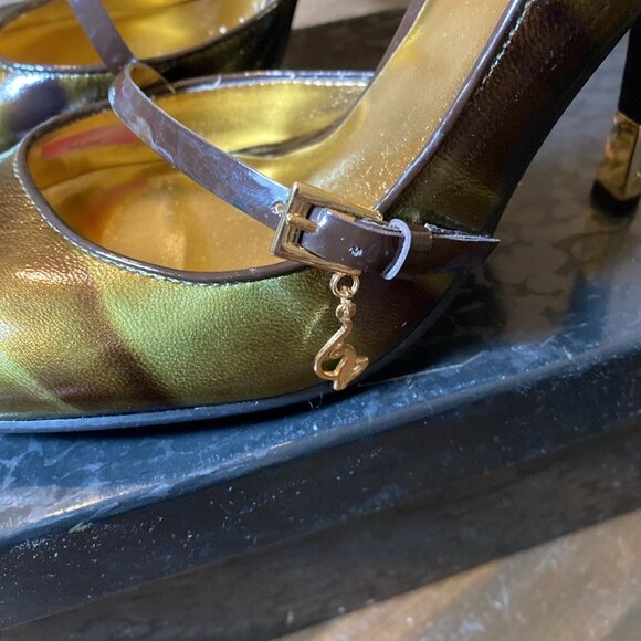 Baby Phat Vintage Y2K Mary Jane Green Gold Stiletto Heels - Picture 9 of 16